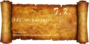 Tóth Kazimir névjegykártya